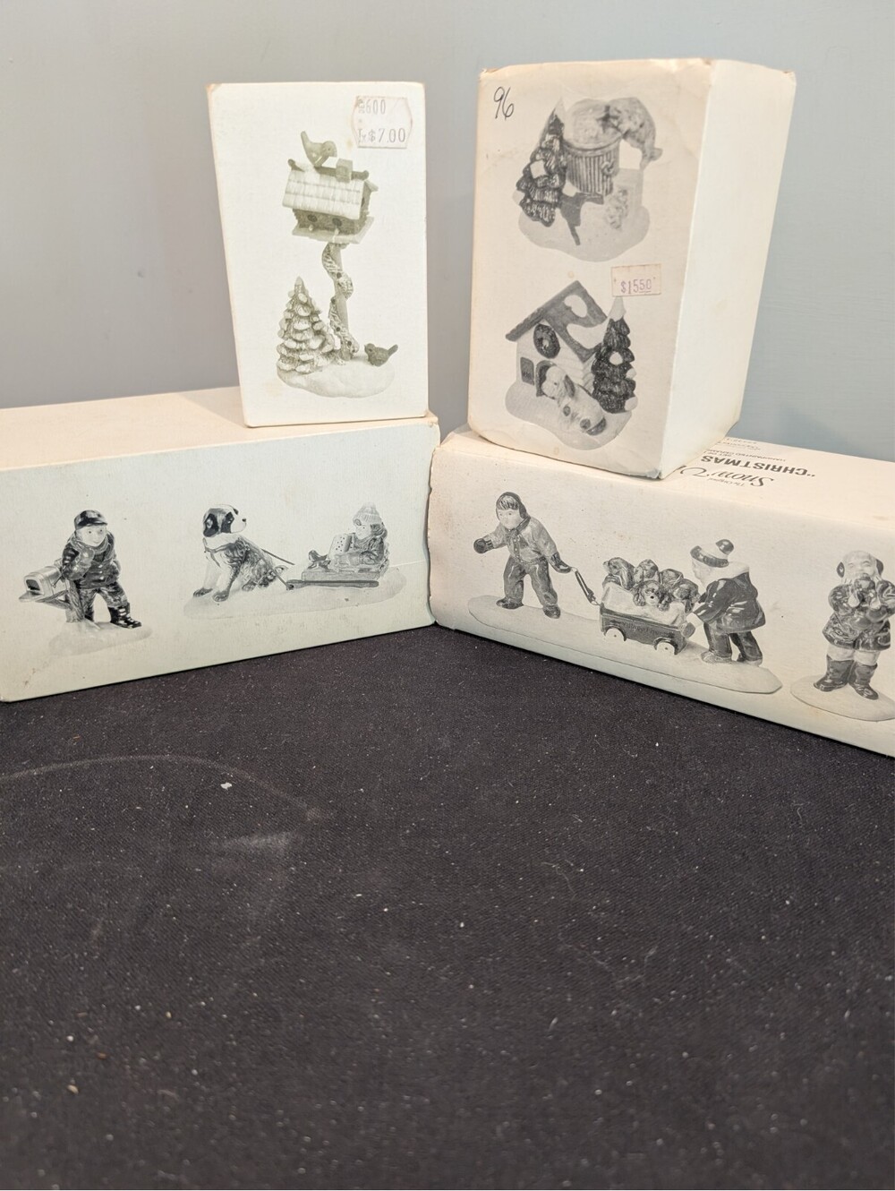 Dept 56 Snow Village Christmas Puppies Cat Dog Pets Accessories Lot 4 Boxed Sets